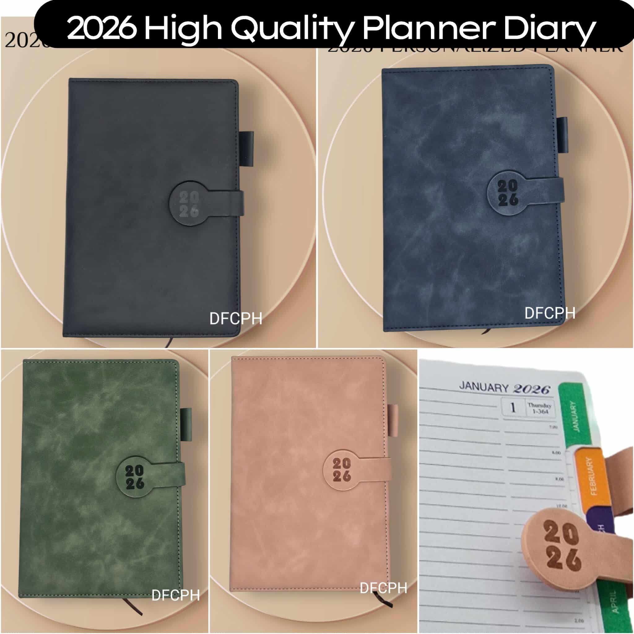 2026 Personalized Laser Engraved Planner Leather Hard Cover Calendar ...