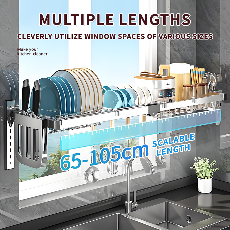 Multifunctional 1-Layer Wall Mounted Stainless Steel Sink Shelf Rack ...