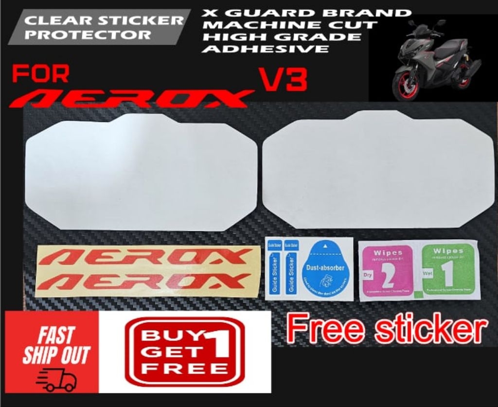 Aerox V3 Sticker Panel Protector thin Clear Gloss -Machine Cut, Buy 1 ...