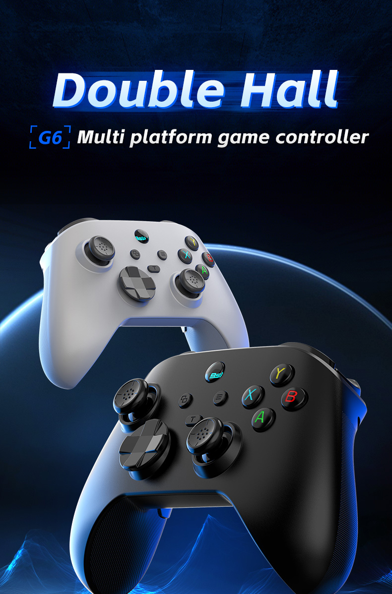 BSP G6 Wireless Game Controller Double Hall 5.3 BT Tri-Mode Gamepad PC ...