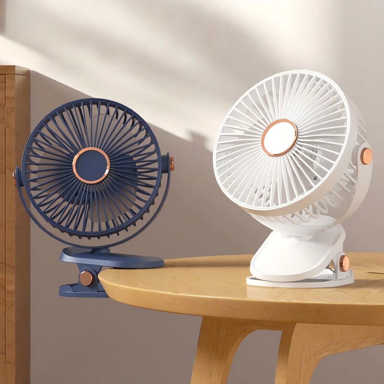 mini Desk Fan with Light rotating clip fan Outdoor portable stroller ...