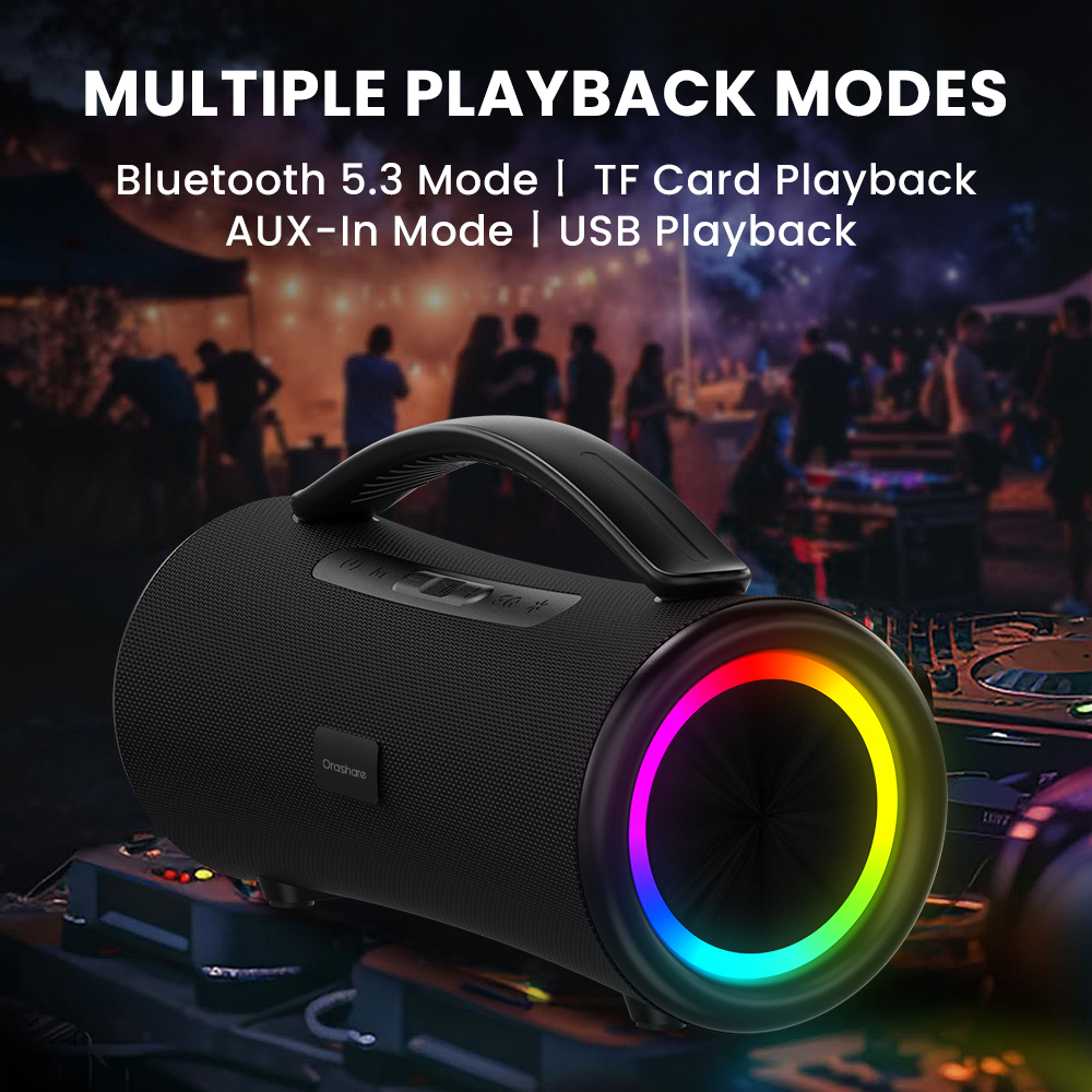 Orashare 40W Bluetooth Speaker Powerful Sound With RGB Light Deep Bass ...