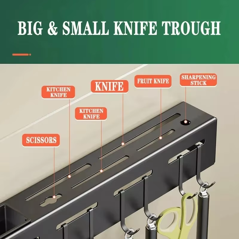 Kitchen Rack Stainless Steel Knife Holder Chopsticks Spoon Cooking ...