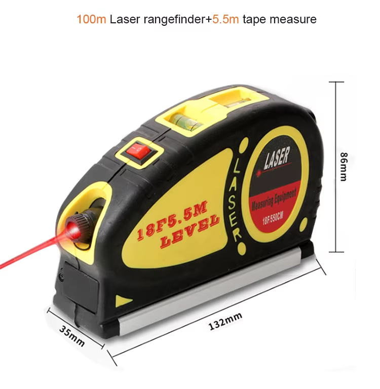 Laser Level Measuring Tape Ruler 4 in 1 Infrared Cross Projector High ...