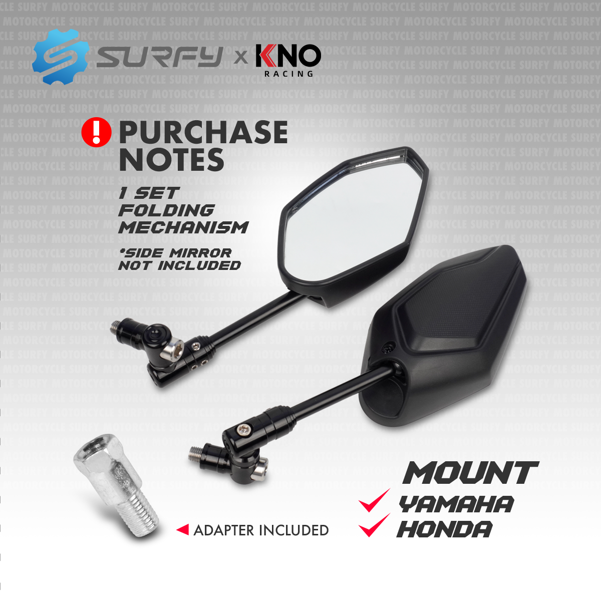 KNO Side Mirror CNC Folding Mechanism Adapter Set Standard Version ...