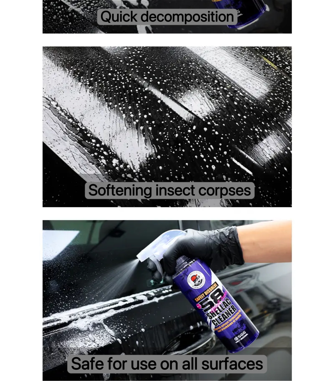 SGG S8 Shellac Cleaner Insect carcass Resin gum cleaner bird droppings ...