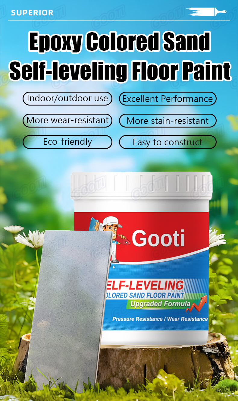 GOOTI High Gloss Colored Sand Self Leveling Cement Topcoat Indoor ...