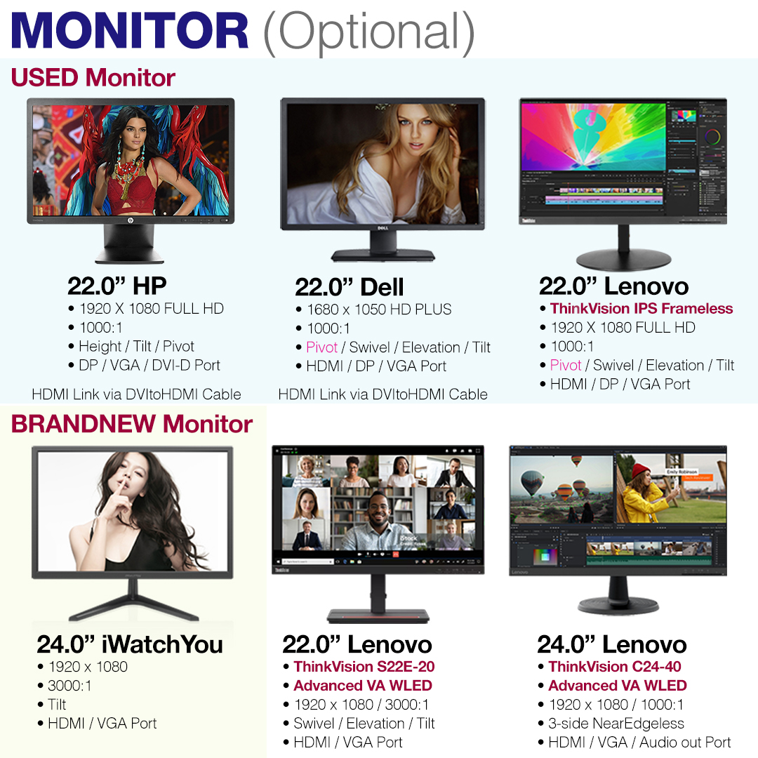 Top Brand PC Desktop Computer Full Set - Intel i5 9th 8th 6th LED ...