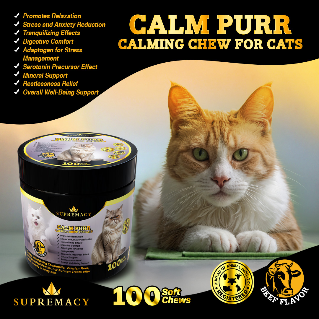 Visual Reference: Supremacy Calmpurr Calming Treats For Cats Supports Relaxation Sleep