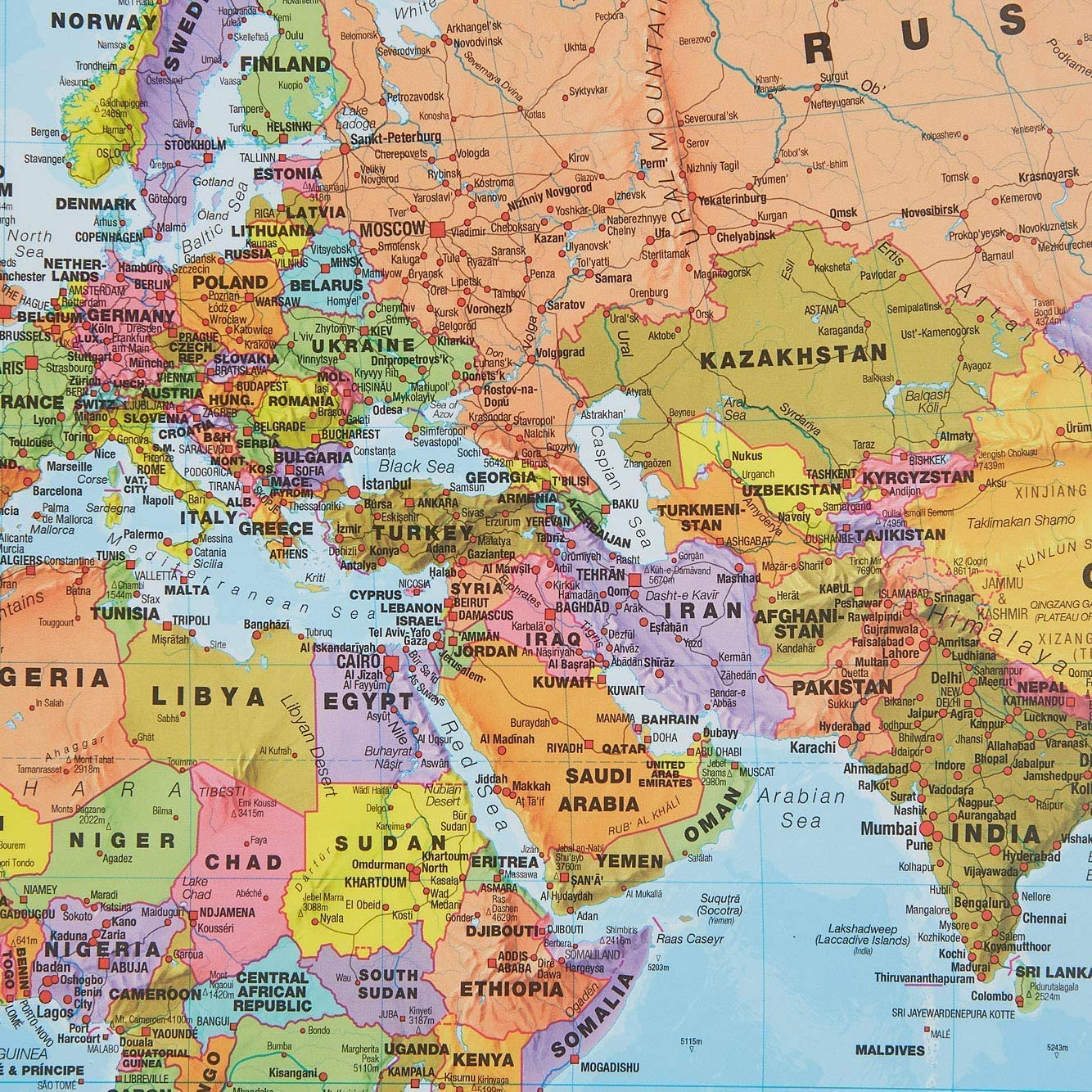 Political World Map Educational Hanging Cloth 59
