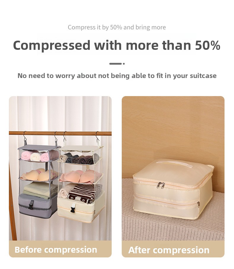 Travel storage compression bag bedroom wardrobe hanging storage bag ...