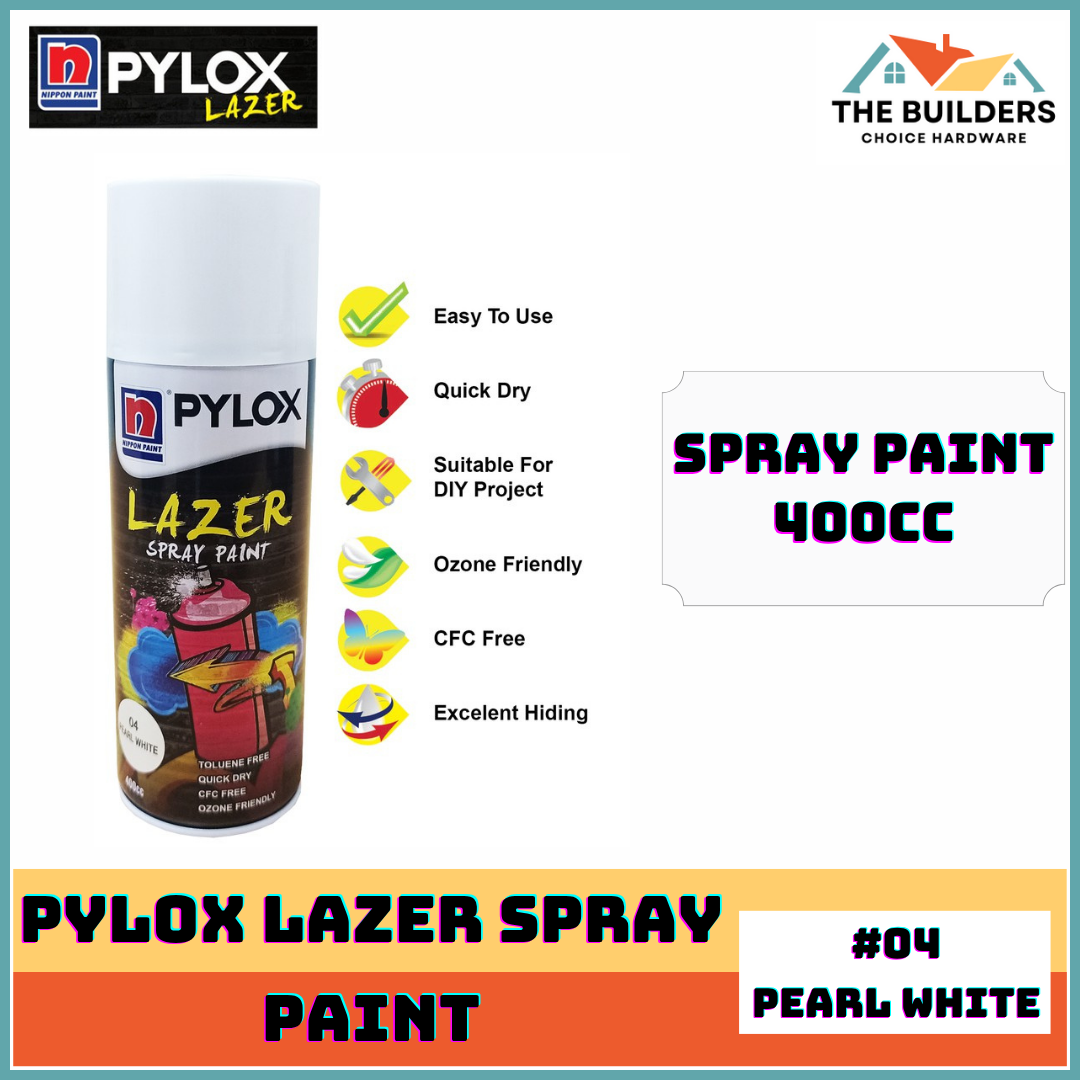 PYLOX #04 PEARL WHITE ORIGINAL LAZER SPRAY PAINT 400CC | Shopee Philippines
