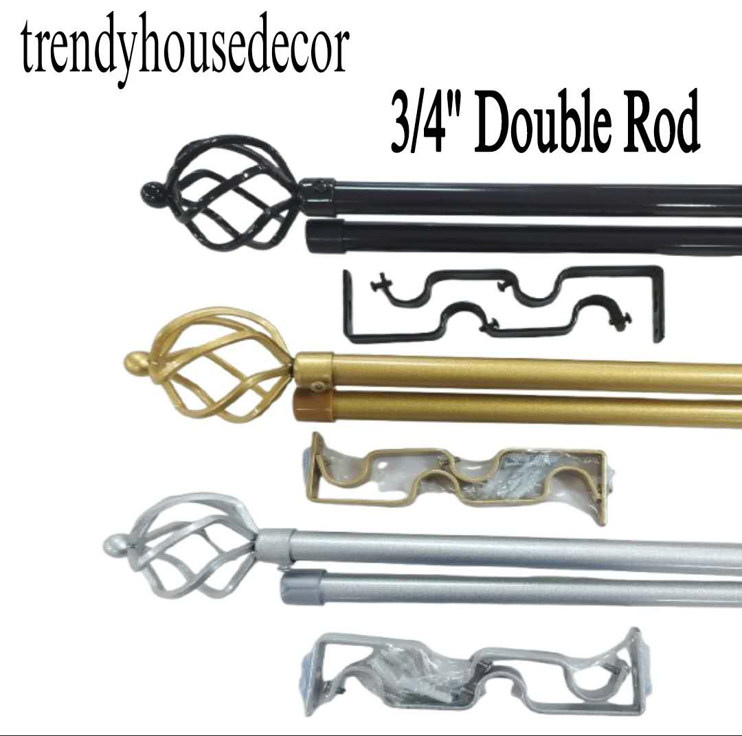 Extendable Double Curtain Rod Set Thick Modern Curtain Rod (28x48 ...
