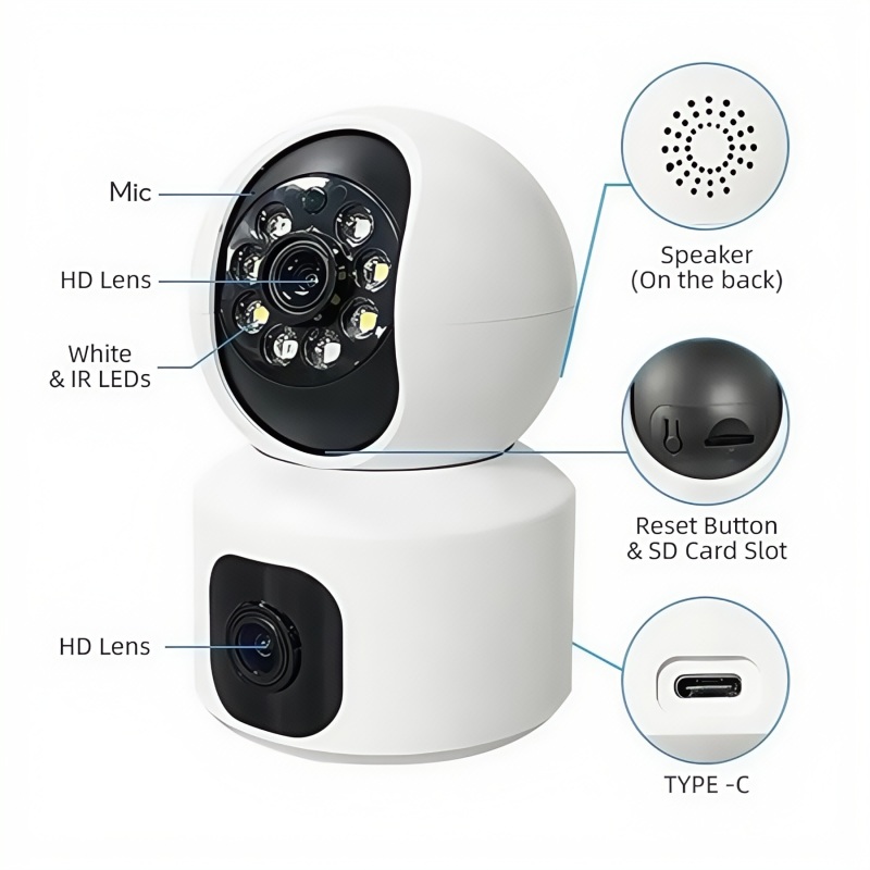 V380 Pro CCTV Camera WIFI Connect To Cellphone With Voice Indoor ...