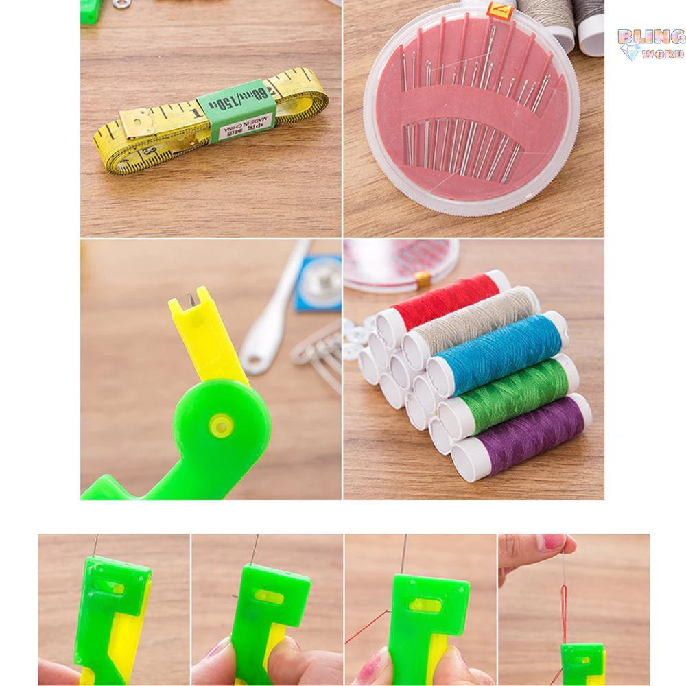 Movall 10 in1 Sewing Kit Box Set Small Household Sewing Tools Portable ...