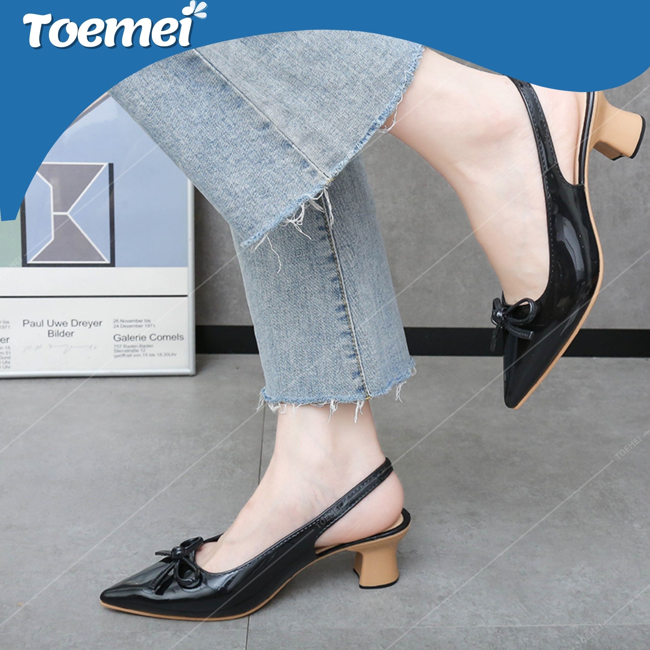 Toemei Women's Ribbon High Heels Sandals Casual Sandal With 2inches ...