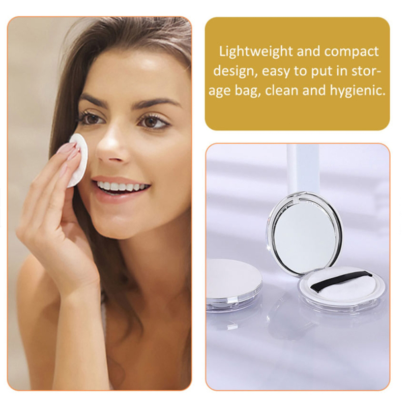 Cosmetic Container Powder With Puff mirror Elasticated Net Sifter Case ...