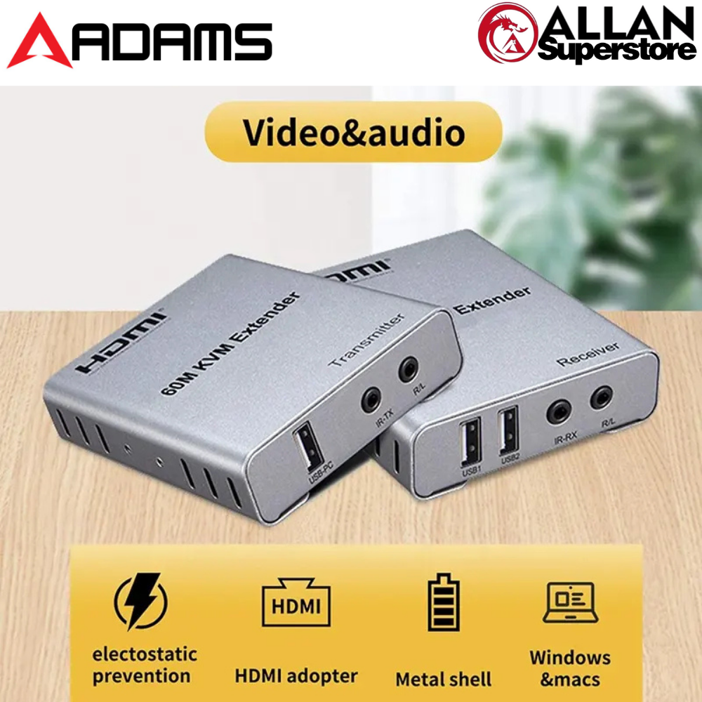 HDMI KVM Extender , USB 2.0, Remote Control, Ultra HD Extender for PC ...