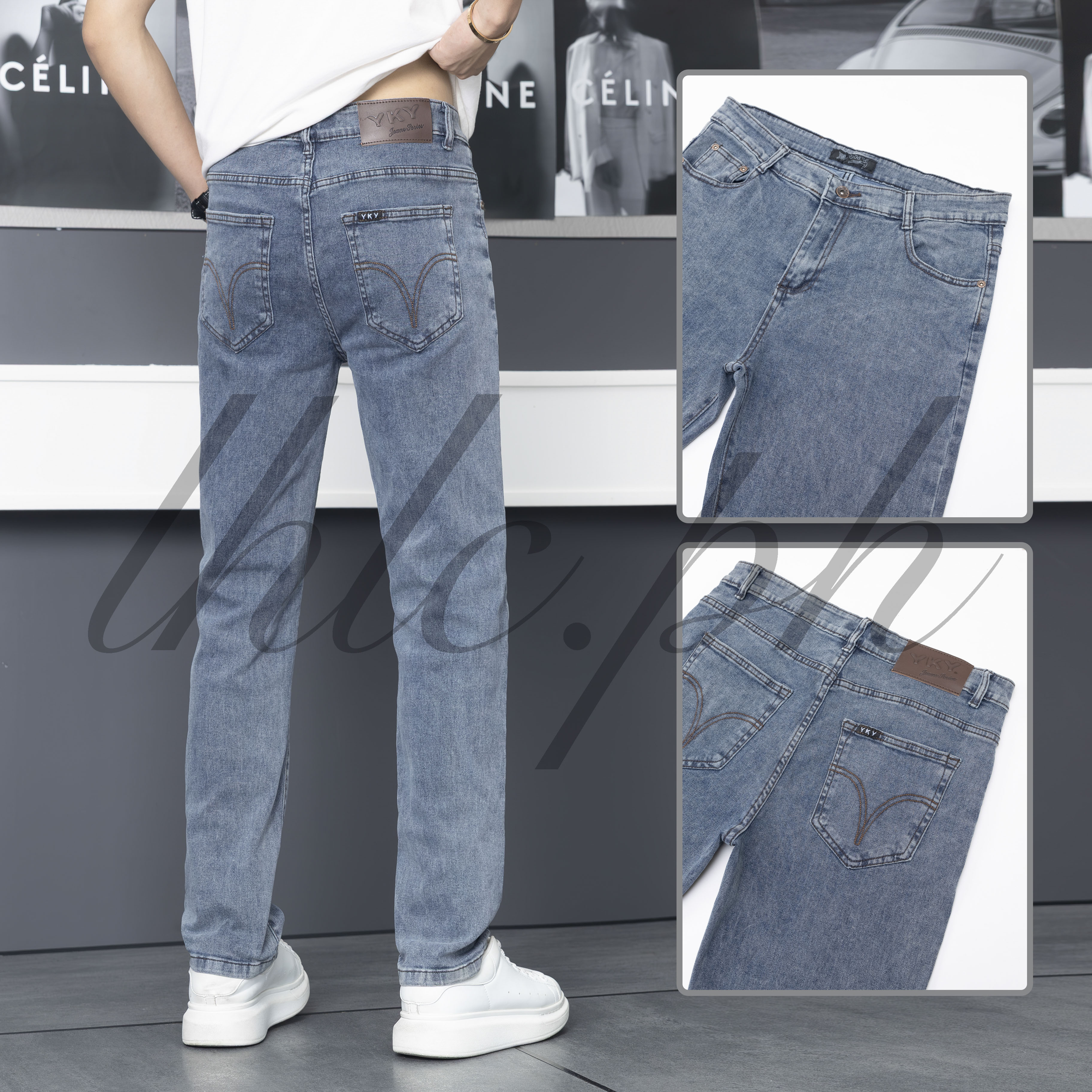 6 Colour Maong Pants Stretchable Straight Cut Jeans for Men | Shopee ...