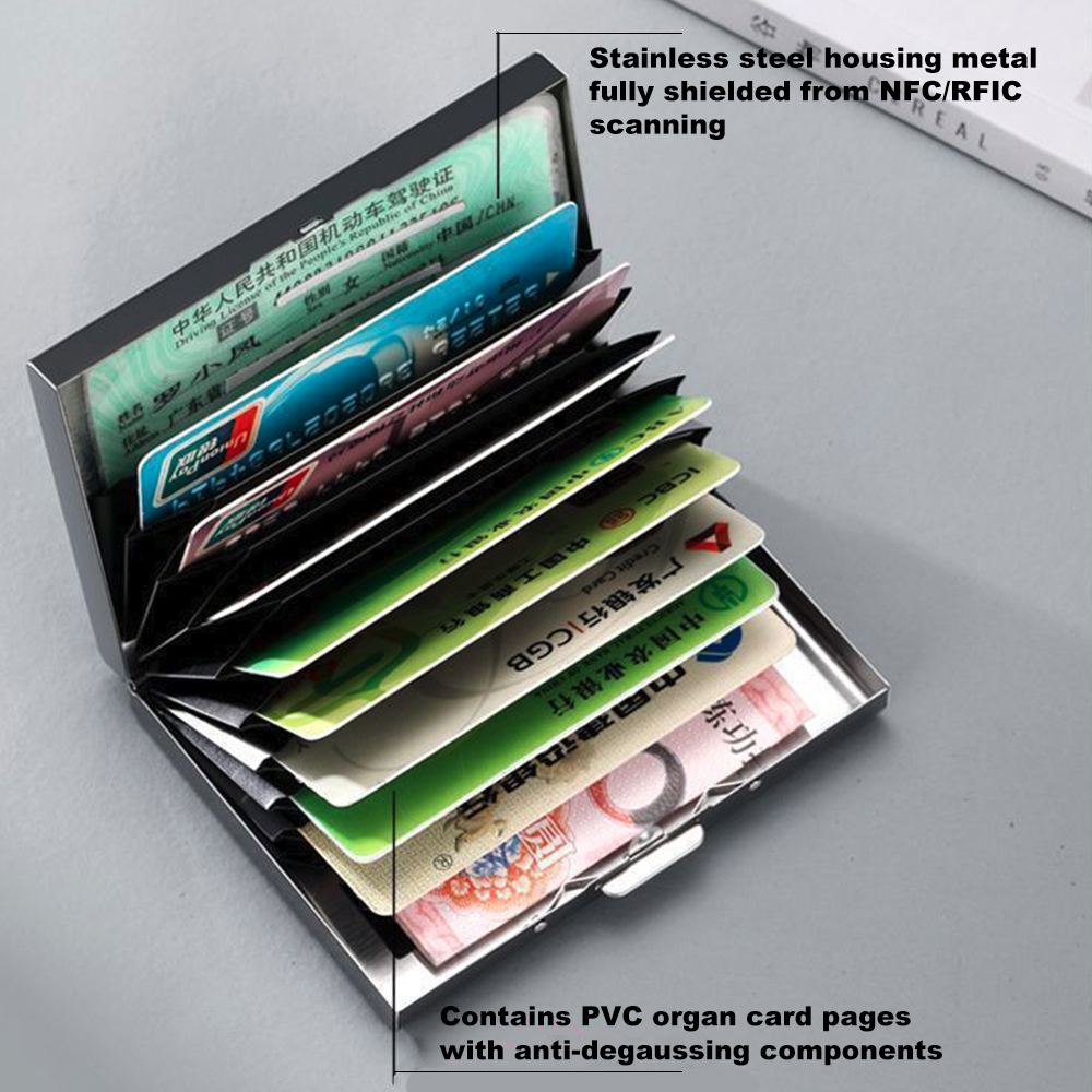 Ultra Thin Credit Card Holder for Men & Women, Stainless Steel Wallet ...