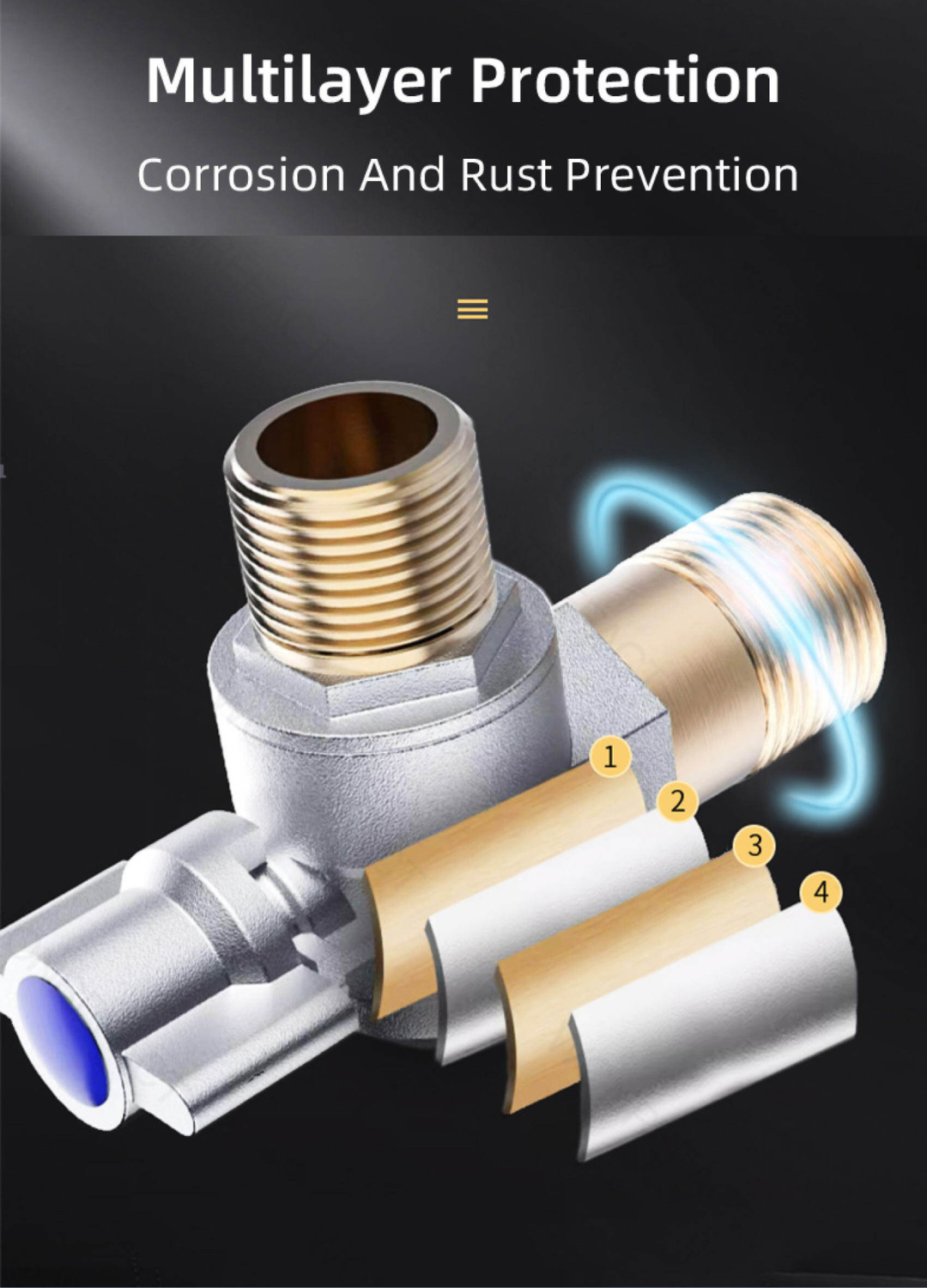 1/2'' Copper Large Flow Angle Valve Gas Water Heater Dedicated Full ...