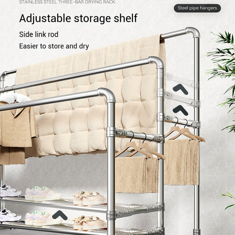 3 Rod Drying Rack Sampayan Stainless Heavy Duty Windproof Clothes Rack ...