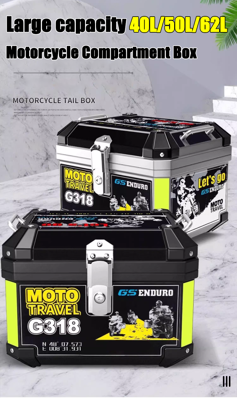 【62L/50L/40L】TOP BOX Motorcycle Compartment Box Helmet Box Motorcycle ...