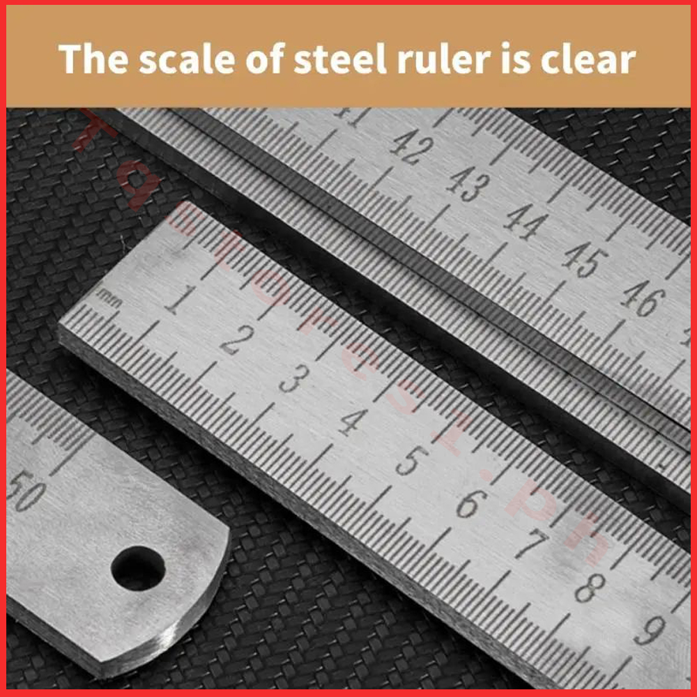 TQ 50CM Stainless Steel Ruler Scale Metric Drawing Steel Ruler Long ...