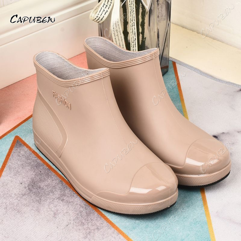 CAPUBEW Rain Shoes for Women Rubber Non-slip Breathable Mid-calf ...