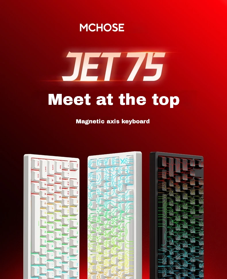 MCHOSE Jet 75 Hall Effect Magnetic Switch 0.1ms Latency RGB 75% Hot ...