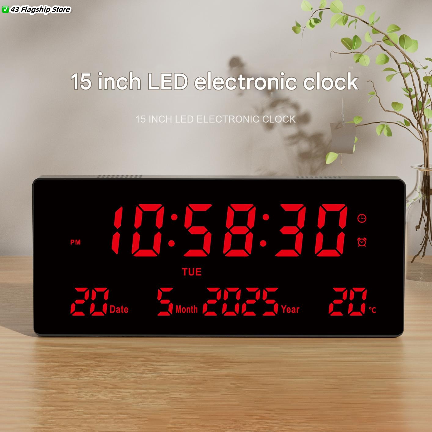 15 Inch Large Screen Led Digital Perpetual Calendar Simple Electronic ...