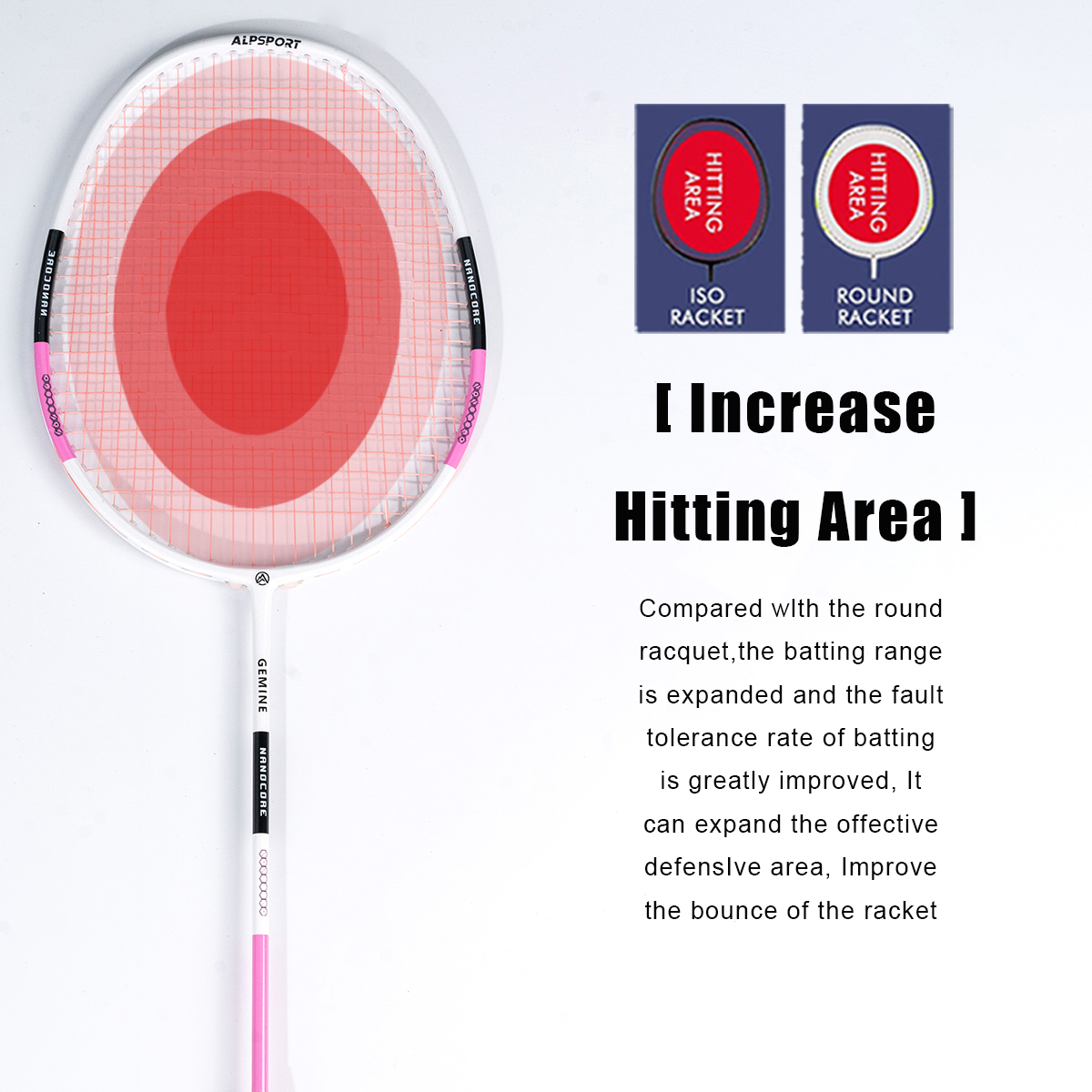 ALPSPORT Gemini 2Pcs SZZ 4U 22LBS Badminton Racket Pink Carbon Raket ...