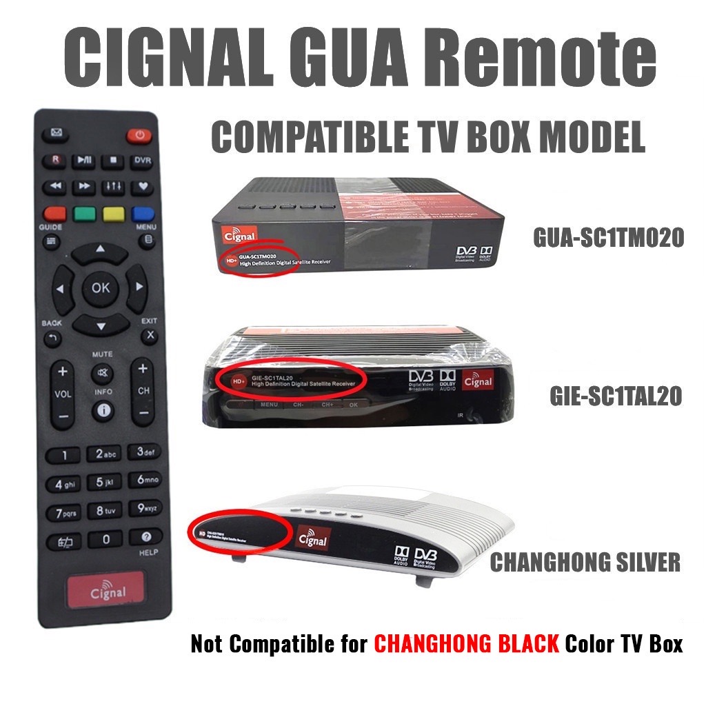 htm Replacement Cignal Remote Control for Cignal HD TV Box GUASC1TMO20 ...