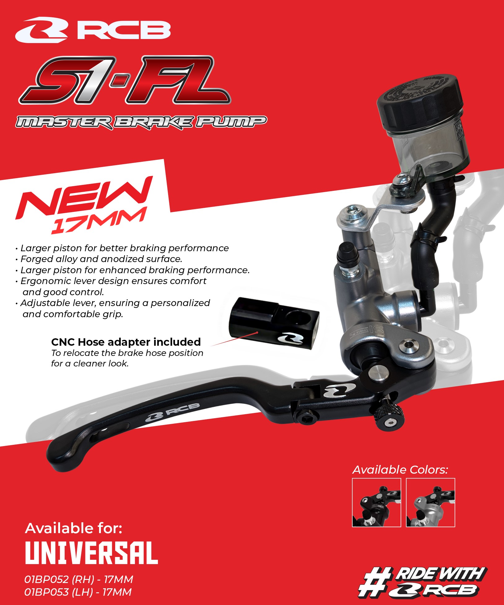 RCB Forged Master Brake Pump S1-FL 14mm | 17mm | Shopee Philippines