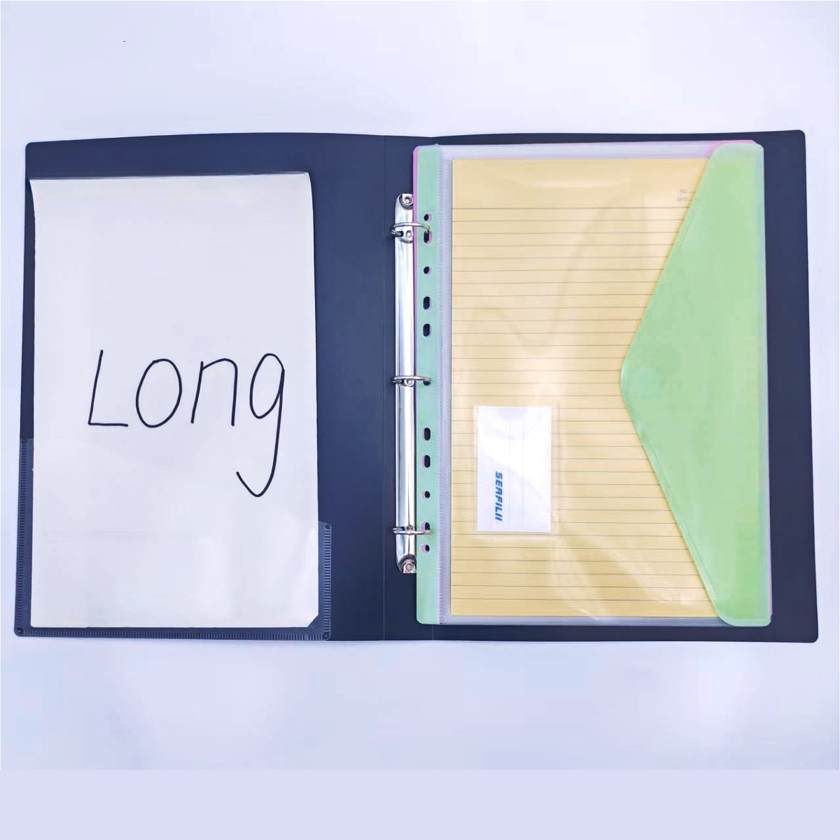 Long Arch File Folder 3-Ring Binder with Pocket Paper Organizer Lever ...