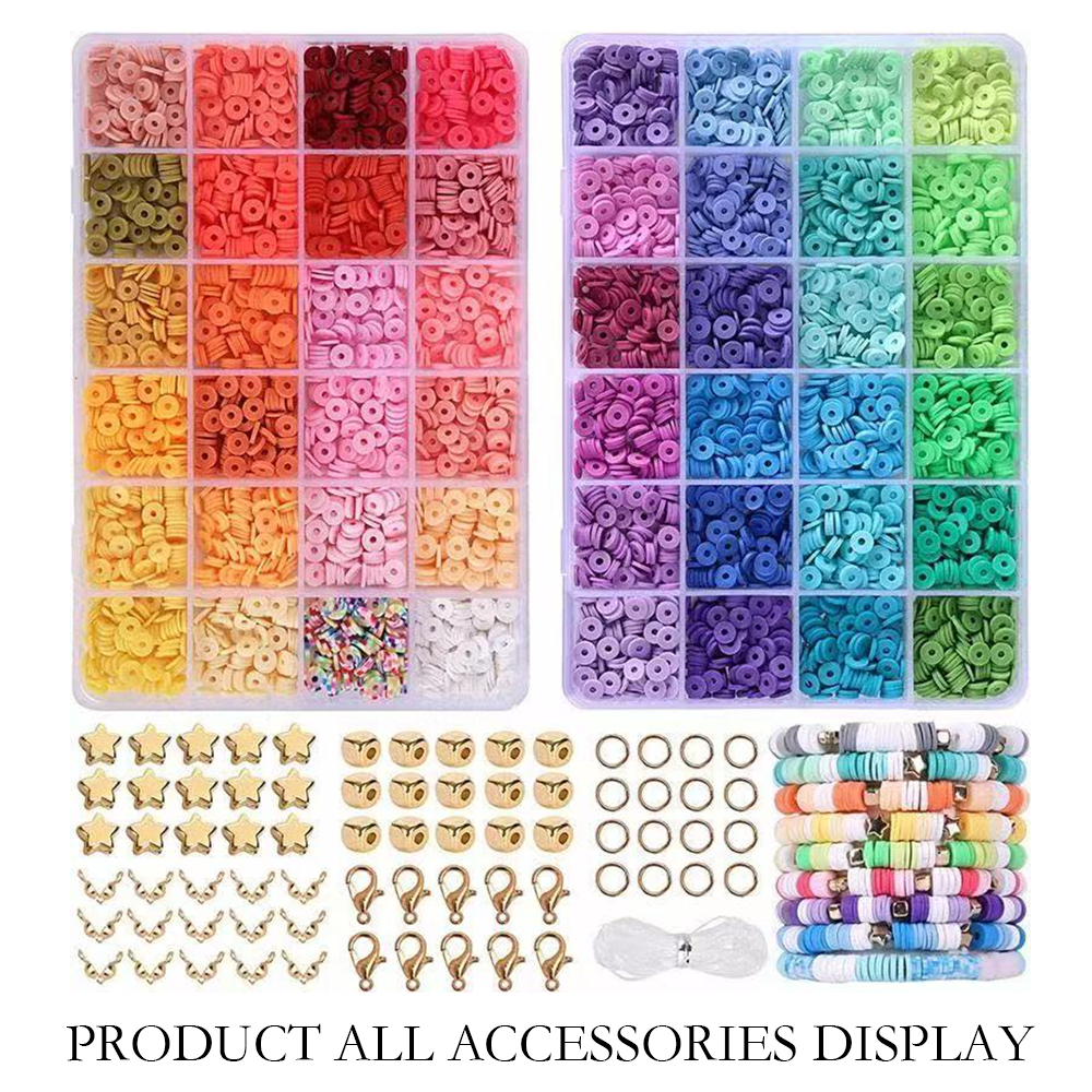 4800pcs Jewelry Making DIY Bracelets Accessories Clay Beads Kit Star ...