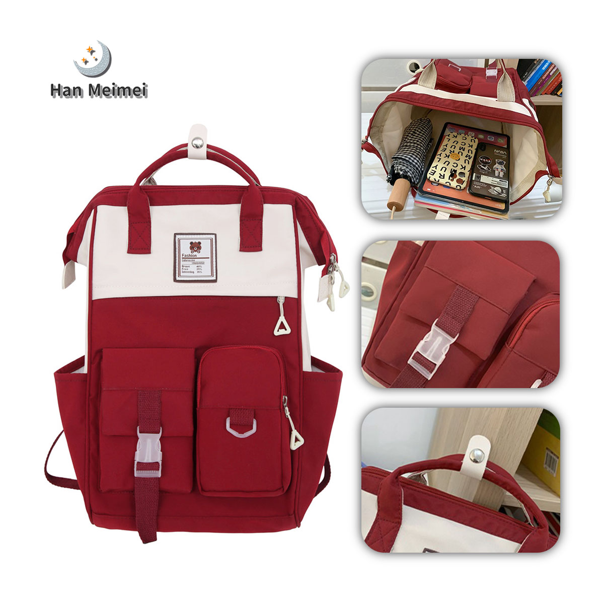 Korean waterproof large capacity backpack for men women Unisex Travel ...
