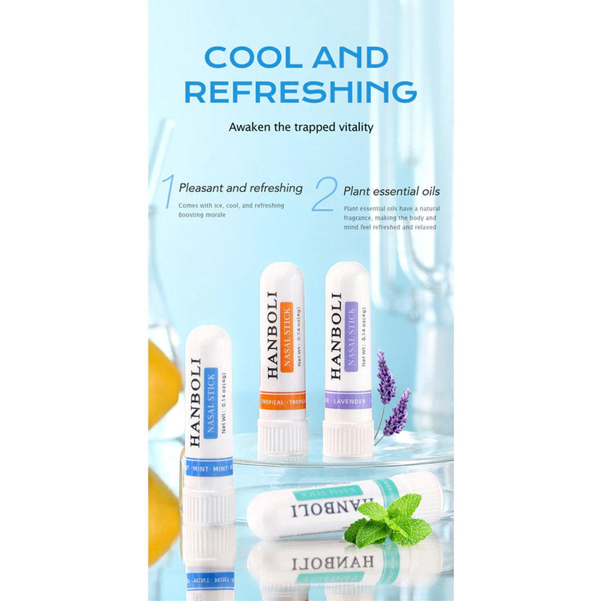 Cool Nasal Inhaler Double Hole Refreshing Stick Energy Bar Refreshing ...