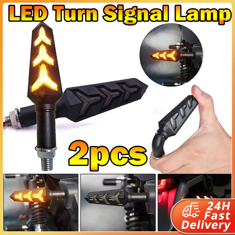 2pcs Motorcycle LED Turn Signal Lamp Sequential Flowing Indicator Light ...
