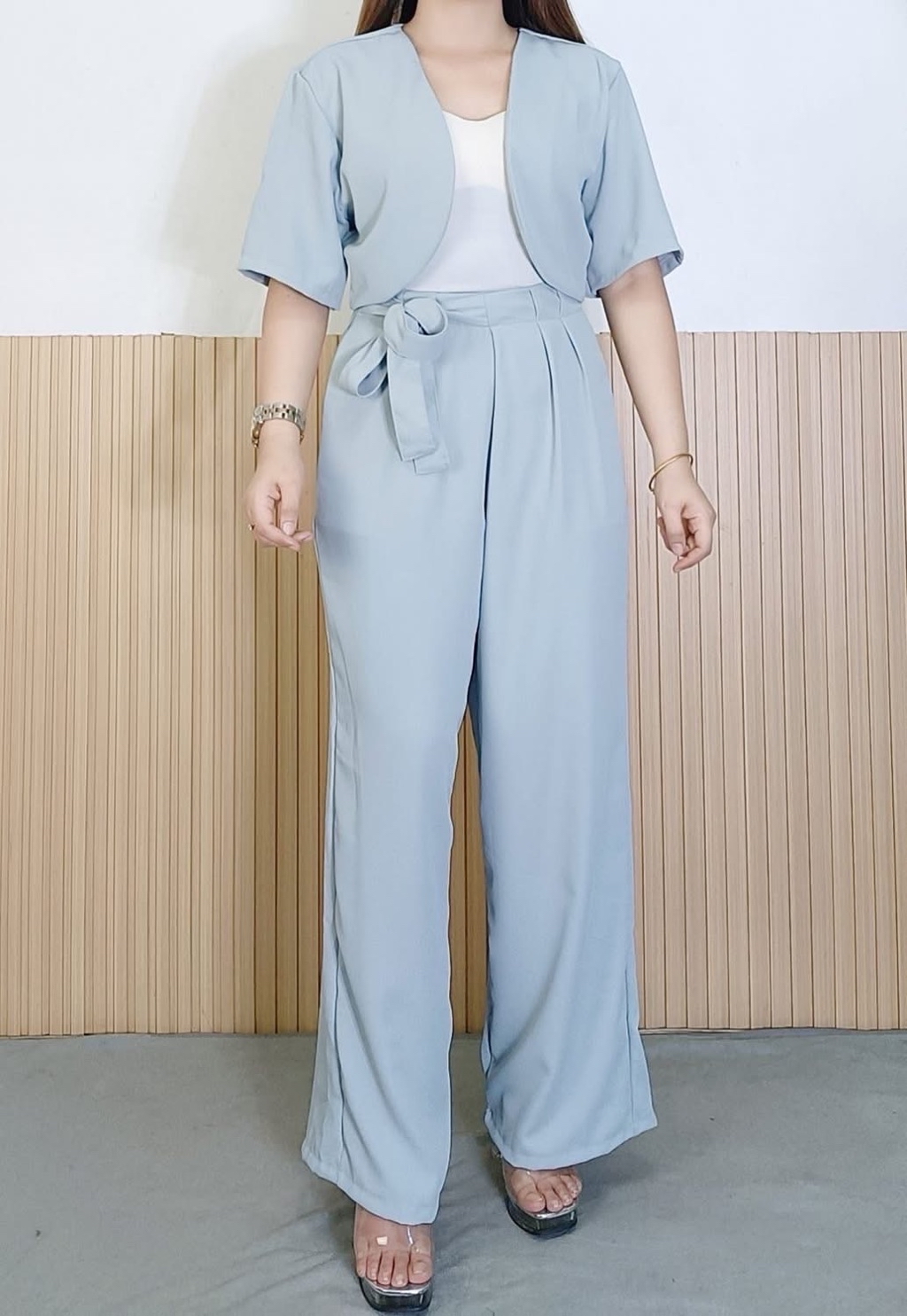 Megan Elegant Casual & Formal Coords Bolero Blazer Cover Terno Pants ...