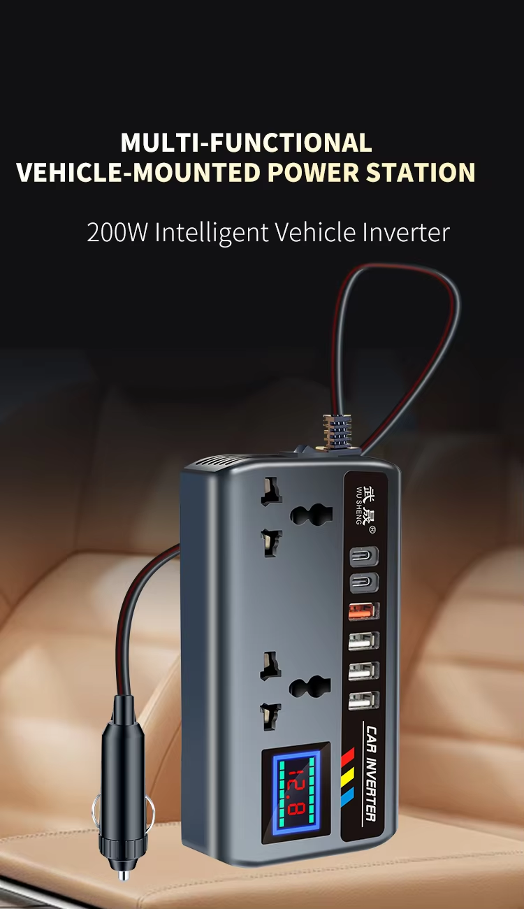 Car Power Inverter 200W 500W DC 12V 24V To AC 220V 110V Smart Solar ...