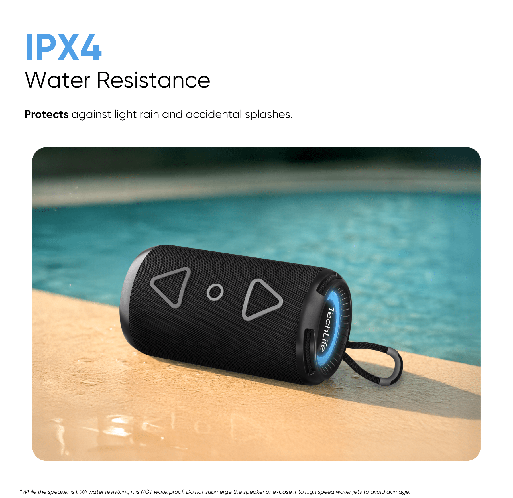 TechLife Bluetooth Speaker Plus l IPX4 Water Resistance l Dual Bass ...