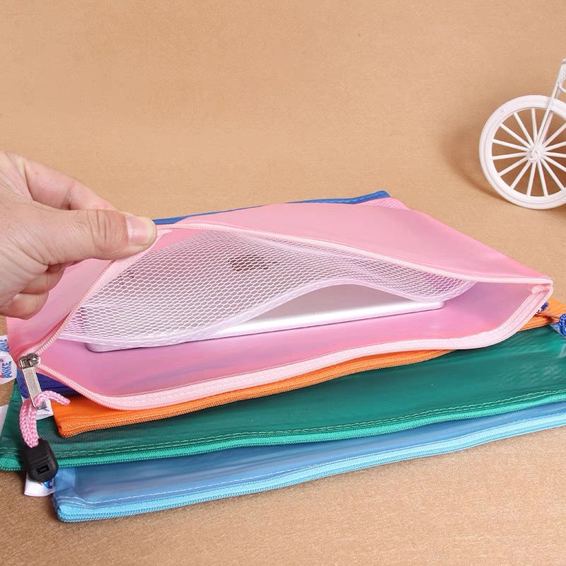 2pcs Mesh Grid Envelope Transparent Documents Double Layer Briefcase B4 ...