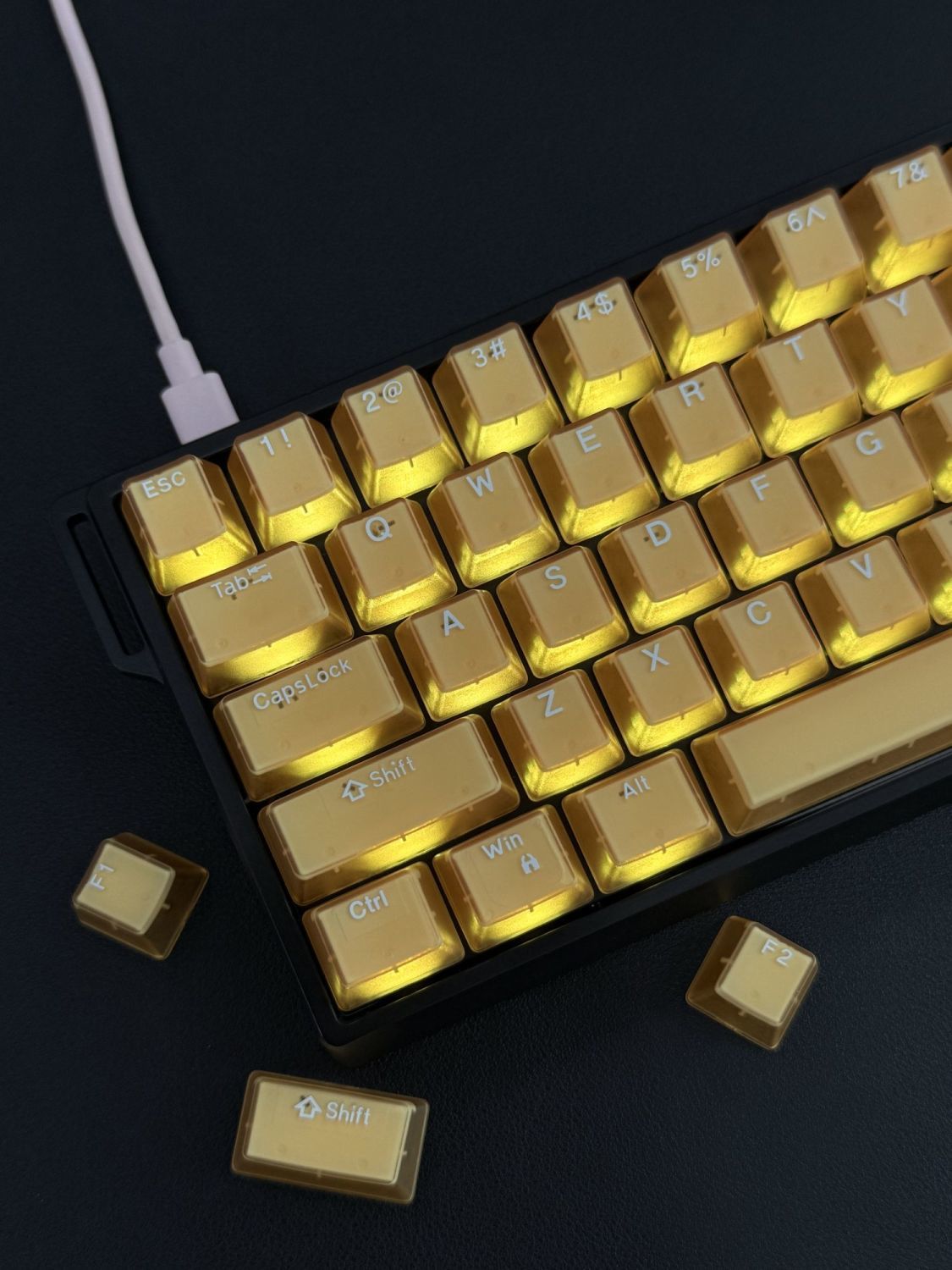 PYGA Klein Blue Keycaps OEM Profile 114 Keys Four-Side Shine-Through ...