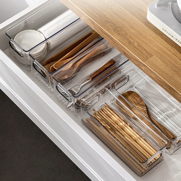 Classy Luxe Acrylic Storage Box Transparent Drawer Organizer Kitchen ...