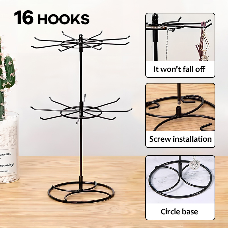 Jewelry Rack Storage Rack 360 Rotating Rack Necklace Jewelry Keychain ...