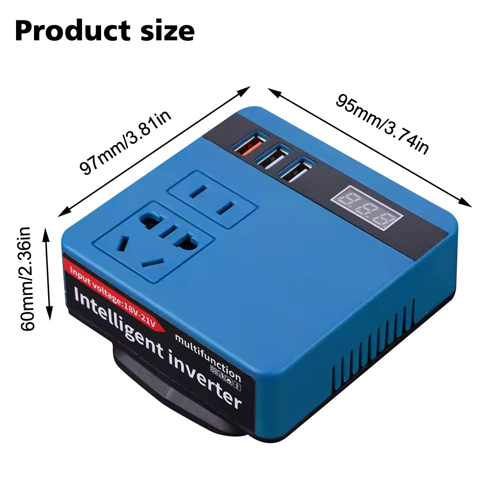 Portable Power Battery Inverter 300W/3USB Port DC 18V To DC 220V ( NO ...