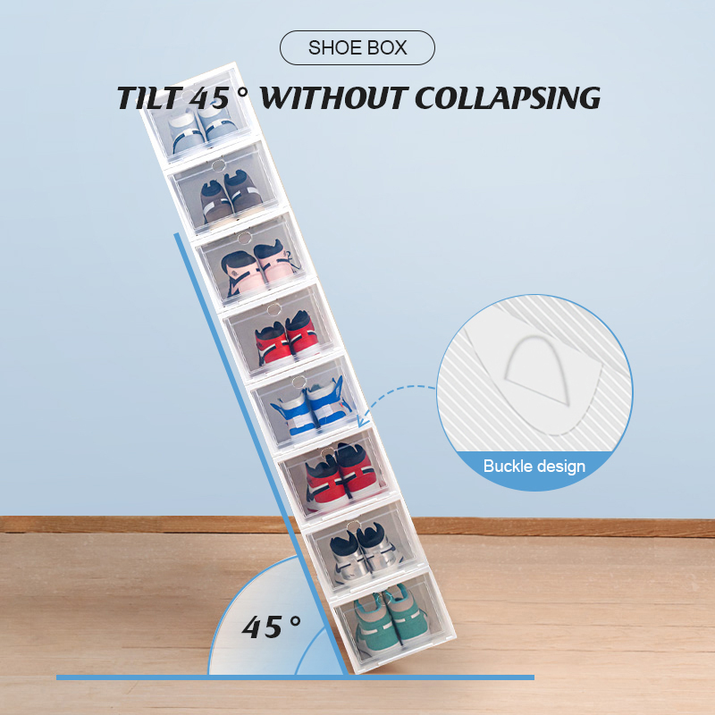 Hard Plastic Big Size Shoe Box Black Shoes Rack Storag Organizer ...