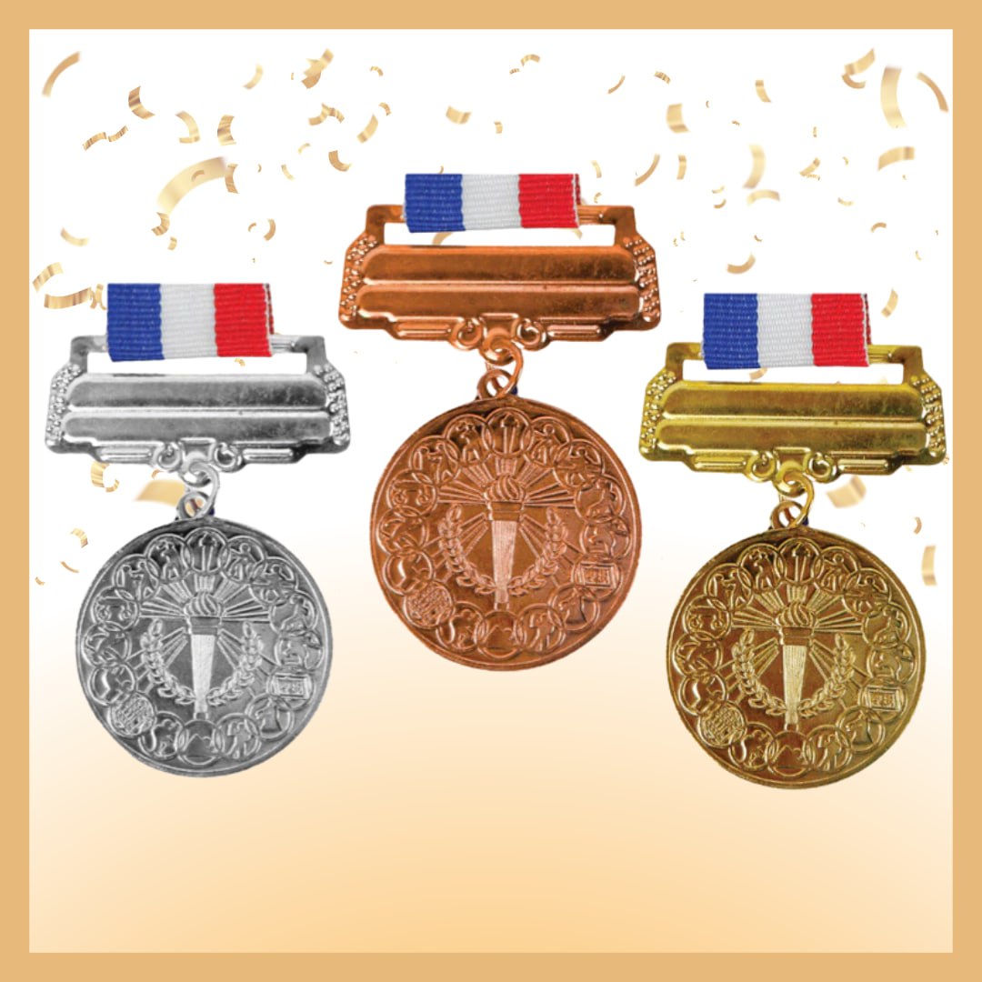 15 Pieces All Sports 3.7 & 5 cm Gold Silver Bronze Medal Perfect for ...