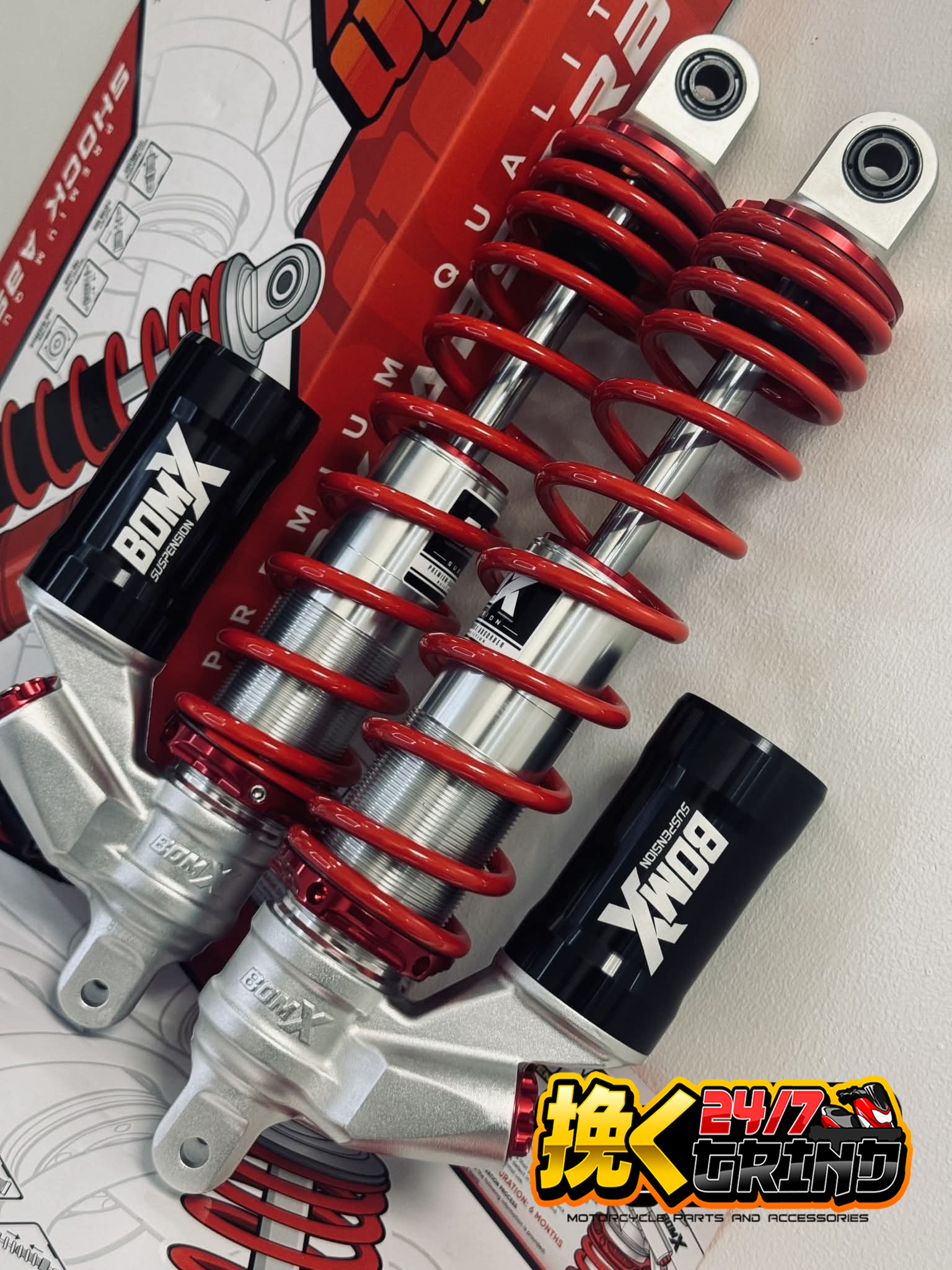 BomX FULLY ADJUSTABLE Drift Suspension 335MM Aerox v1 v2 / Nmax v1 v2 ...